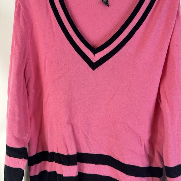 Lauren Ralph Lauren Sweater Lightweight Knit Tennis Color Block - Picture 3 of 4